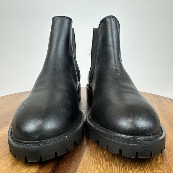 Womens Steve Madden Leopold Black Leather Chelsea Ankle Booties Size 9.5 M GUC - Picture 4 of 10